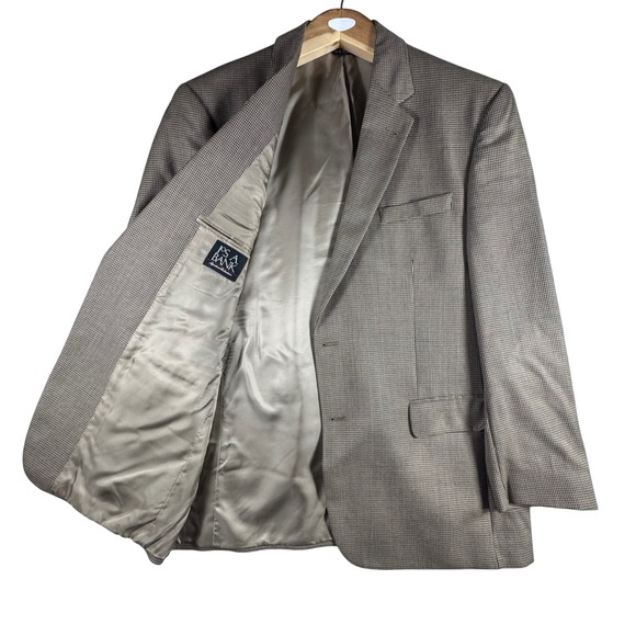 Jos. A. Bank Other - Jos. A. Bank Sportcoat Mens 44R Brown Tan Check Excellent Wool 2-Button Gordon